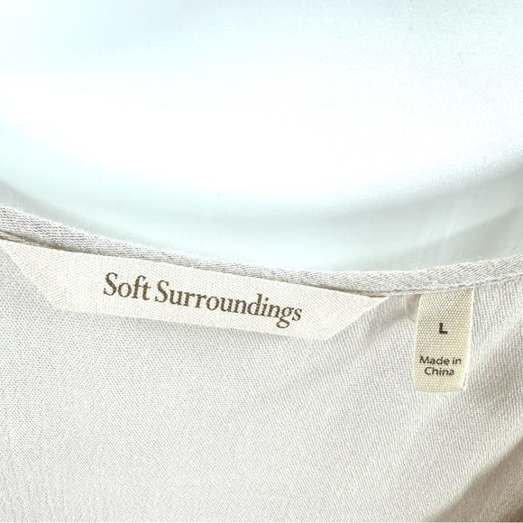 Soft Surroundings Clementine Tassel Tunic Top Womens Large Boho Beachy Gauze - Picture 9 of 13